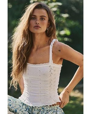 Intimately By Free People So Soft Frill Square Neck Tank Top By - Green