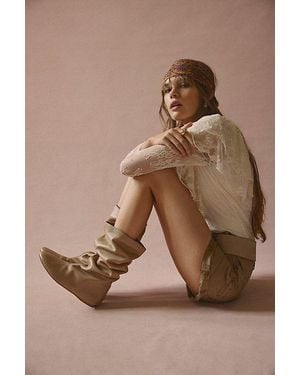 Free People Single Sole Slouch Boots - Natural
