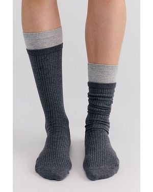 Free People Layer Up Knee High Socks - Blue