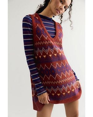 Free People Rowan Barrel Jumper Mini Dress - Red