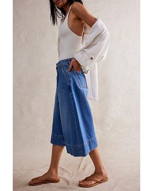 Free People We The Free Roma Trouser Crop Jeans - Blue