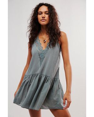 Intimately By Free People Weekend In Paris Mini Slip - Blue