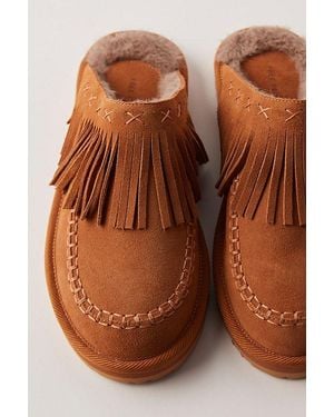 Free People Fallon Fringe Mules - Brown
