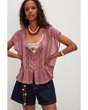 Free People Georgia Blouse - Red