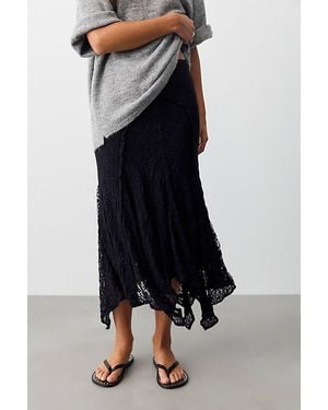 Free People Bella Lace Mermaid Skirt - Black