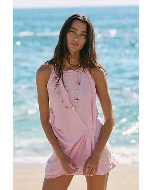 free-est Sandshell Linen Sunburst Mini Dress By - Pink