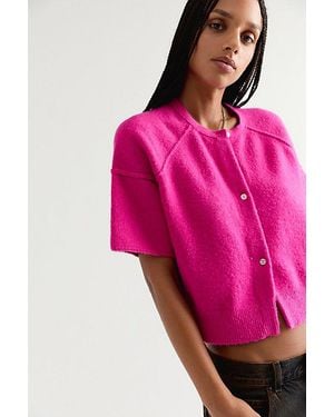 Free People See Me Softspun Cardigan - Pink