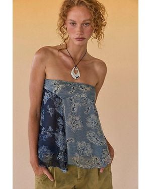 Free People Cleo Mixed Print Tube Top - Multicolour