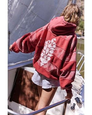 Fp Movement Final Call Bandana Logo Hoodie - Red