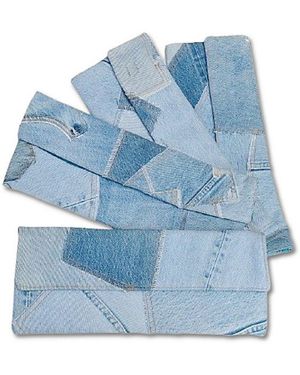 Garbage Soup Upcycled Denim Patchwork Clutch Selected By - Blue