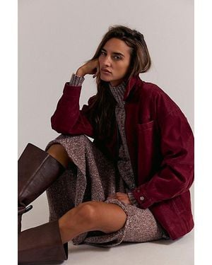 Free People Sloane Vegan Suede Jacket - Red