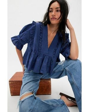 Free People Miley Cotton Top - Blue