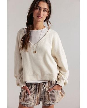 Free People Comfort Zone V-Neck Pullover - Natural