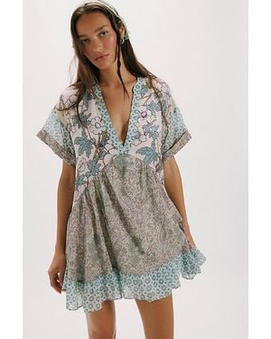 Free People Agnes Printed Mini Dress - Grey