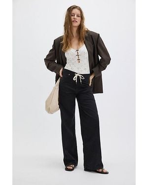 Wrangler Tie Front Loose Jeans - Black
