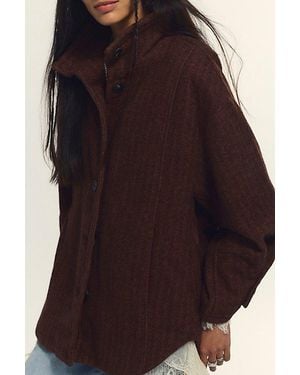 Free People Beau Cocoon Coat Jacket - Blue