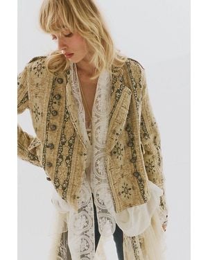 Free People Lotty Jacquard Band Jacket - Brown