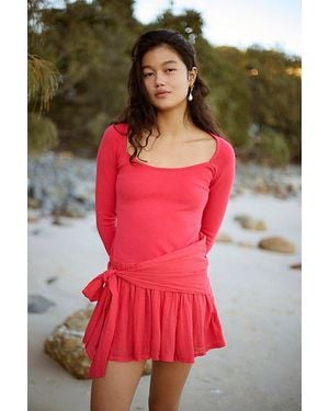 Free People Lexi Drop-Waist Mini Dress - Red