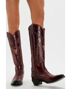 Frye Sacha Feather Deco Boots - Red