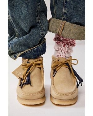 Clarks Wallabee Boots At Free People In Maple Suede, Size: Us 8.5 - Blue