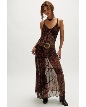 Nigel Preston Paisley Patch Maxi Dress - Brown