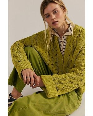 Free People Polly Cable-Knit Sweater - Green