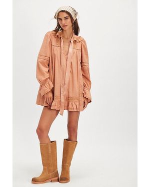 Free People 5 O'Clock Tea Time Mini Dress - Orange