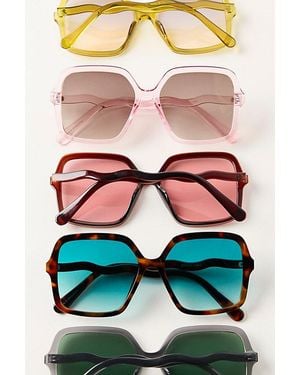 Free People Lucia Square Sunglasses - Red