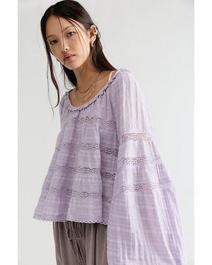 Free People Anya Blouse - Purple