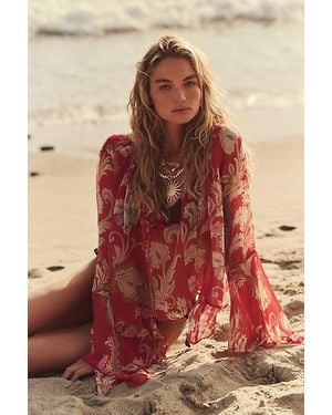 Free People Milo Printed Blouse - Red