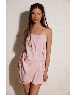 free-est Sunburst Linen Mini Dress By - Pink