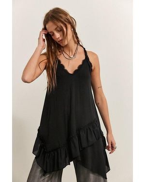 Free People Reverie Ruffle Tank Top - Black