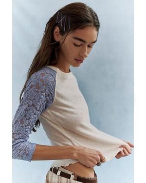 Free People Lacey Raglan Top - Blue