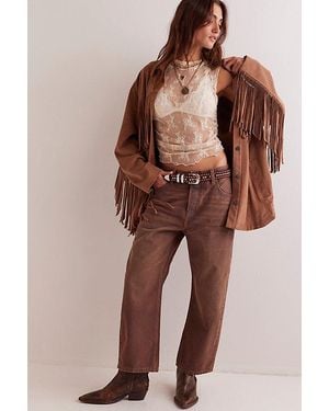 Free People We The Free Deep Trance Coated Boyfriend Jeans - Brown