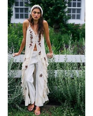 Free People Rosa Embroidered Maxi Top - Green