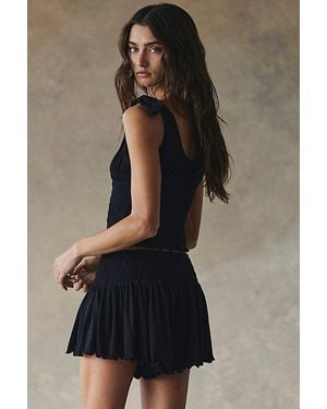 Free People Cute & Smocked Cotton-Jersey Short Set - Brown