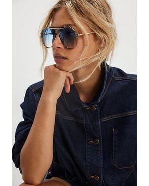 Free People Ventura Oversized Aviator Sunglasses - Blue