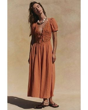 free-est All You Need Is Lace Midi Dress By - Brown