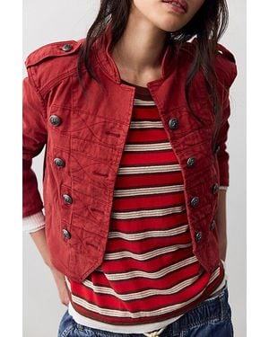 Free People Ryland Band Jacket - Red