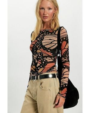 Free People Lilly Printed Long Sleeve Top - Multicolour