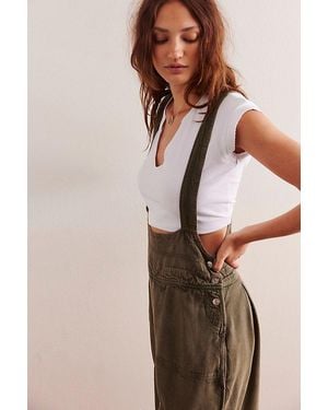 Free People Felix Tapered Overalls - Natural