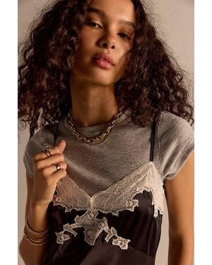 Intimately By Free People Keeping It Light Ribbed Baby Tee By - Grey