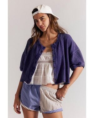 Free People Flashback Cardi Tee - Blue