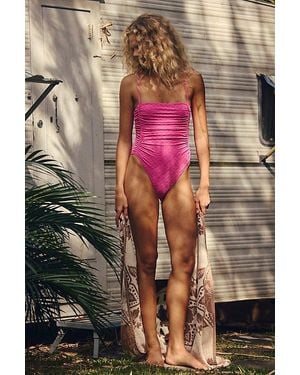 Rhythm Brighton Eyelet Scrunched One-Piece Swimsuit - Pink