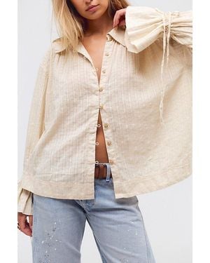 Free People Oasis Washed Shirt - Grey