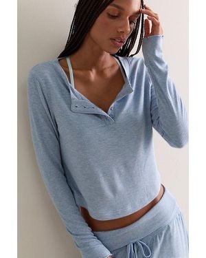 Intimately By Free People Dream State Henley Top By - Blue