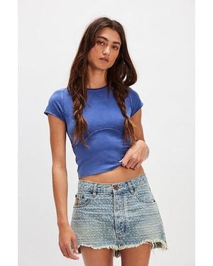 One Teaspoon Oneteaspooon Junkyard Denim Mini Skirt By - Blue