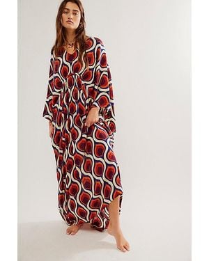 Free People Groovy Baby Maxi Kaftan - Red
