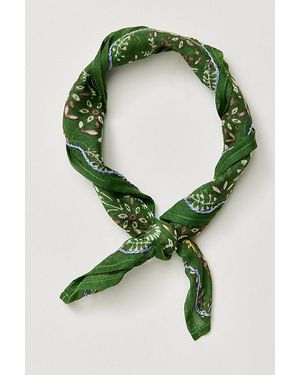 Chan Luu Embroidered Floral Bandana - Green