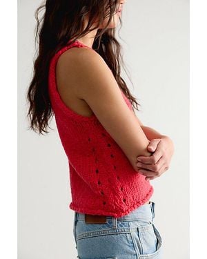 Free People Opal Knit Tank Top - Red